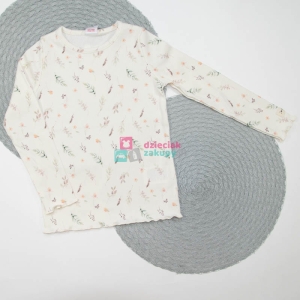 Bluzka prążkowana dla dziewczynki w kwiaty Atut