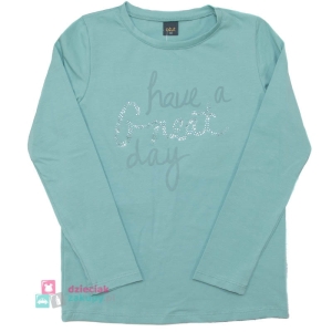 Bluzka dla dziewczynki jednokolorowa zielona Atut