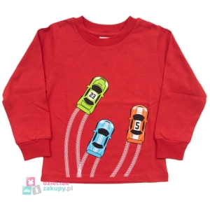 Bluzka dla chłopca z autkami Pettino czerwona