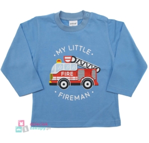 Bluzka dla chłopca z wozem strażackim Pettino błękitna