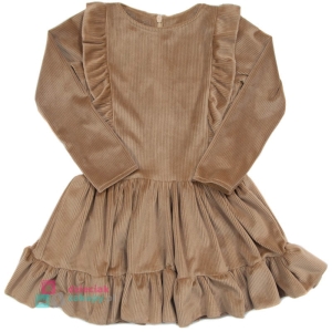 Welurowa sukienka dla dziewczynki z falbanką Catherine