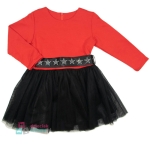 Sukienka dla dziewczynki z tiulem i paskiem z gwiazdkami