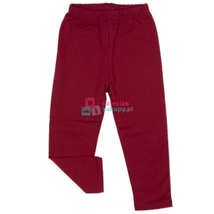 Ocieplane legginsy dla dziewczynki Atut bordowe