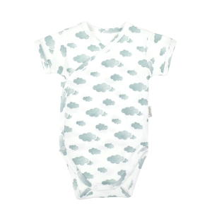 Body na krótki rękaw dla chłopczyka niemowlaka w chmurki Bamarnicol