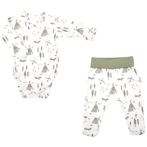 Komplet ubranek dla niemowlaka chłopca body i półśpiochy Bamarnicol Indianin
