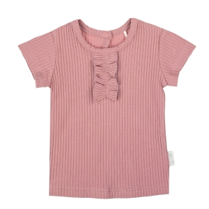 Bluzka z żabocikiem na krótki rękaw Bamarnicol Prążek