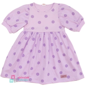 Sukienka w kropki dla dziewczynki  na krótki rękaw Atut