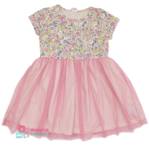 Sukienka dla dziewczynki na krótki rękaw  z tiulem Atut
