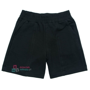 Krótkie spodenki dla dziewczynki z kieszeniami czarne Atut