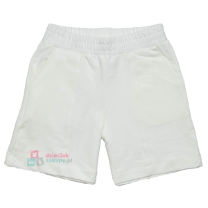 Krótkie spodenki dla dziewczynki z kieszeniami kremowe Atut