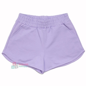 Krótkie spodenki dla dziewczynki z kieszeniami liliowe Atut