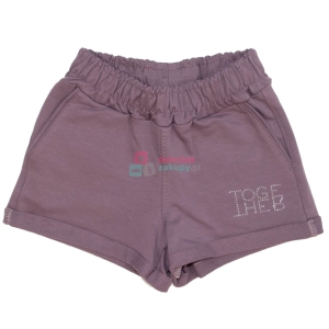 Krótkie spodenki dla dziewczynki z kieszeniami fioletowe