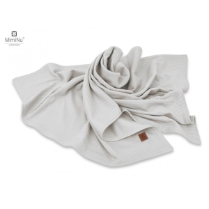 Kocyk dla dzieci od 1 dnia życia do 6 lat Interlock bawełna szary 75x100 cm