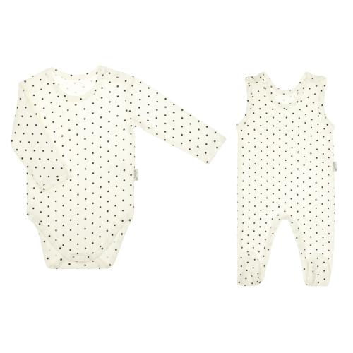 Komplet ubranek body i śpiochy dla dziewczynki Nicol Kropeczka