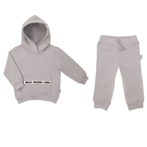 Komplet ubranek dla chłopca bluza z kapturem kangurka i spodnie Nicol