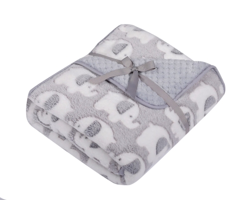 Ciepły kocyk dla niemowlaka podwójny szary