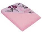 Ręcznik z kapturkiem dla dziecka Kwiaty różowy