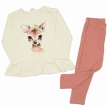 Komplet dla dziewczynki bluzeczka z sarenką i spodnie Atut