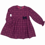 Elegancka sukienka w kratę dla dziewczynki z kokardką Atut