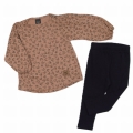 Komplet ubranek dla dziewczynki bluzka w listki i legginsy Atut
