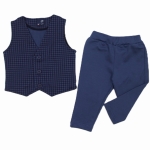 Elegancki zestaw dla chłopca kamizelka i spodnie w kratę GT