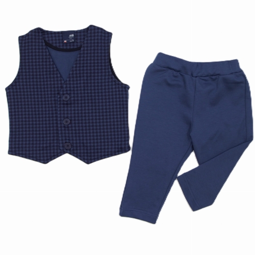 Elegancki zestaw dla chłopca kamizelka i spodnie w kratę GT