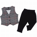 Elegancki zestaw dla chłopca kamizelka i spodnie w kratę GT czarny