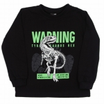 Bluzka chłopięca na długi rękaw czarna z dinozaurem GT