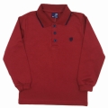 Bluzka chłopięca polo z kołnierzykiem bordowa GT
