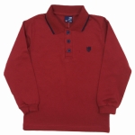 Bluzka chłopięca polo z kołnierzykiem bordowa GT