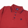 Bluzka chłopięca polo z kołnierzykiem bordowa GT