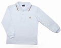 Bluzka polo dla chłopca długi rękaw biała GT