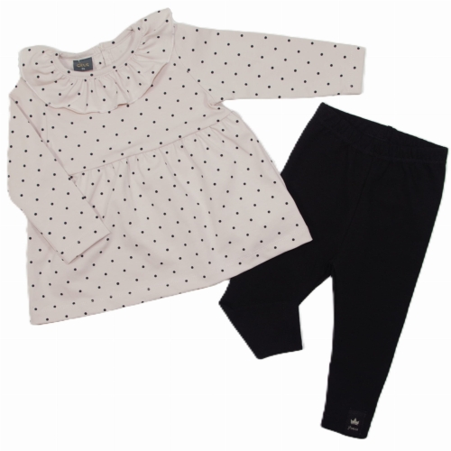 Komplet ubranek dla dziewczynki tunika w kropeczki i spodnie Atut