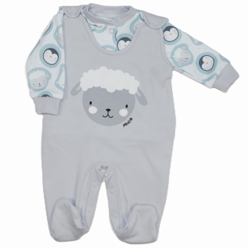 Komplet ubranek dla chłopca niemowlaka kaftanik i śpiochy Mrofi Sheep