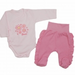 Komplet ubranek dla dziewczynki niemowlaka body i półspiochy Mrofi Bloom