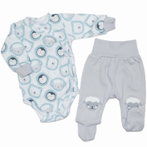 Komplet ubranek dla niemowlaka body i półśpiochy Mrofi Sheep