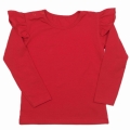 Bluzka dla dziewczynki z falbankami Mrofi czerwona