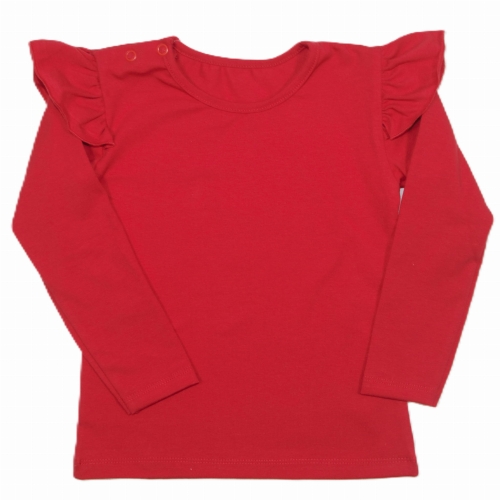 Bluzka dla dziewczynki z falbankami Mrofi czerwona