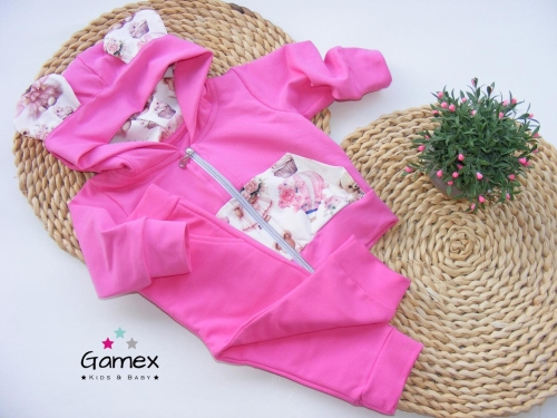 Komplet ubranek dla dziewczynki bluza z kapturem i spodnie Gamex Bear