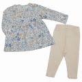 Komplet ubranek dla dziewczynki tunika w kwiaty i legginsy Atut