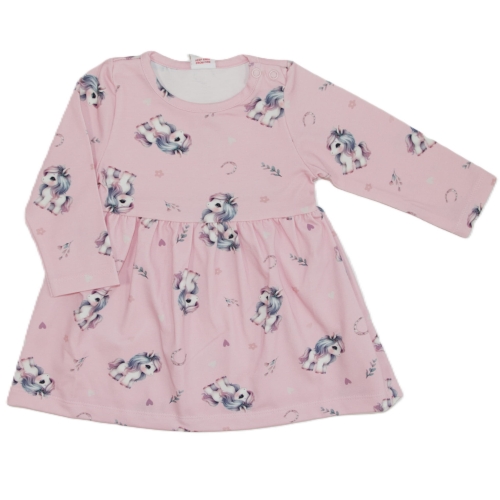 Sukienka w koniki dla dziewczynki Atut różowa