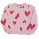 Bluza na zamek dla dziewczynki w serca Atut różowa