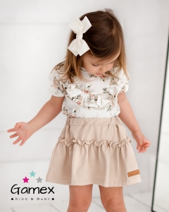 Komplet ubranek dla dziewczynki bluzka na krótki rękaw i spódniczka Gamex Rozalia