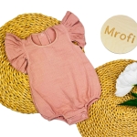 Body dla dziewczynki niemowlaka na krótki rękaw z muślinu Mrofi Adele Motylek