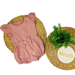Rampers dla dziewczynki niemowlaka z muślinu Mrofi Adele