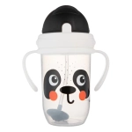 Kubek niekapek z rurką i odważnikiem dla dziecka 270 ml Canpol Babies BabiesBoo Panda 56/617_whi
