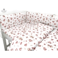 Pościel 3 elementowa do łóżeczka 120x90 kołderka , poduszka 40x60 z ochraniaczem Kaczuszki Pudrowy róż