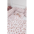 Pościel 3 elementowa do łóżeczka 120x90 kołderka , poduszka 40x60 z ochraniaczem Kaczuszki Pudrowy róż