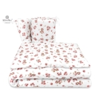 Pościel 3 elementowa do łóżeczka 120x90 kołderka , poduszka 40x60 z ochraniaczem Kaczuszki Pudrowy róż