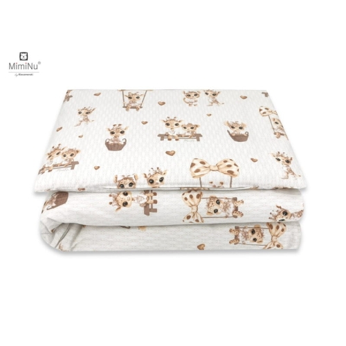 Pościel do łóżeczka 2 elementowa kołderka 135/100cm, poduszka 40/60cm Żyrafki